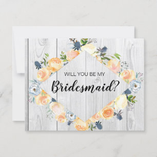 Convites Proposta de Bridesmaid da Madeira Floral Rústica d