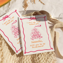 Convites Proposta de Bridesmaid da Torre de Champagne Manus