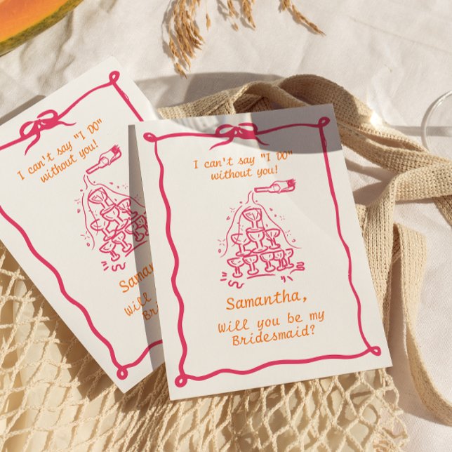 Convites Proposta de Bridesmaid da Torre de Champagne Manus (Criador carregado)