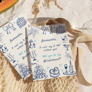 Convites Proposta de Bridesmaid da Torre de Champanhe Manus