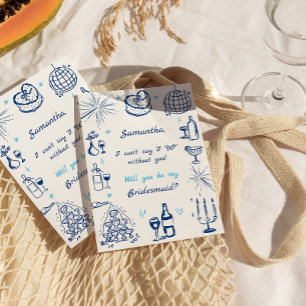 Convites Proposta de Bridesmaid da Torre de Champanhe Manus