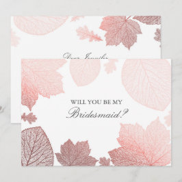Convites Proposta de Bridesmaid de Casamento outono de Folh