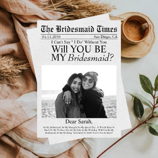 Convites Proposta de Bridesmaid de Fotografia Personalizada