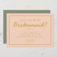 Proposta de Bridesmaid de Letra Rosa &Vermelha