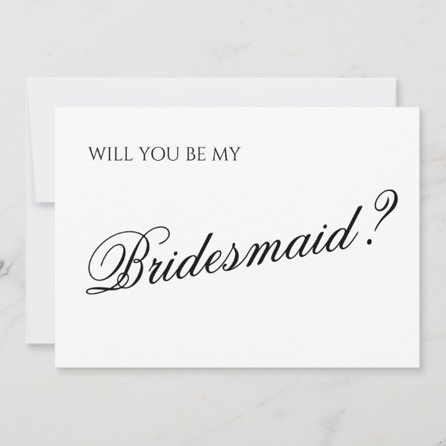 Convites Proposta de Bridesmaid de Script Mínimo (Frente)