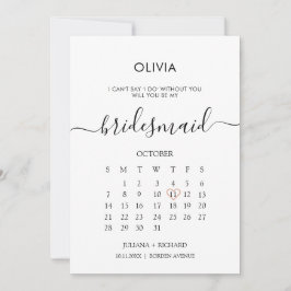 Convites Proposta de Bridesmaid do Calendário de Script Mod