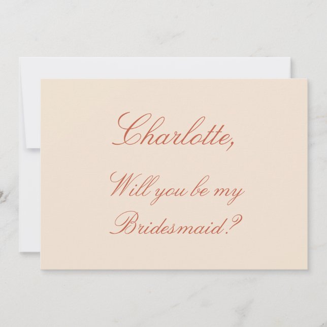 Convites Proposta de Bridesmaid do Elegante Terracotta (Frente)