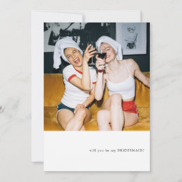 Convites Proposta de Bridesmaid do Tema de Foto Simples