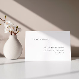 Convites Proposta de Bridesmaid Mínima Simples