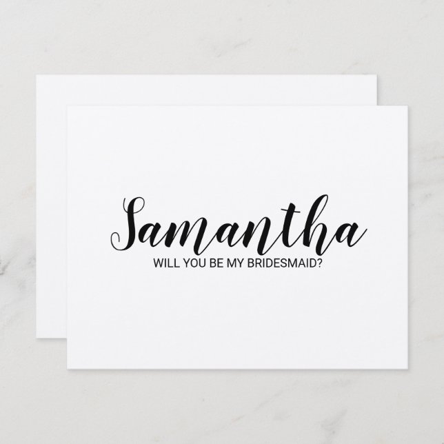 Convites Proposta de Bridesmaid | Papel Kraft para Script M (Frente/Verso)