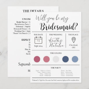 Convites Proposta de Dama de Honra