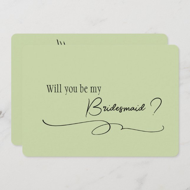 Convites Proposta de Dama de Honra com Caligrafia Mínima Sa (Frente/Verso)