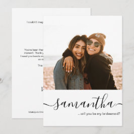 Convites Proposta de Dama de Honra com foto personalizada e