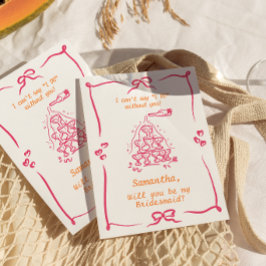 Convites Proposta de Dama de Honra com Torre de Champanhe E