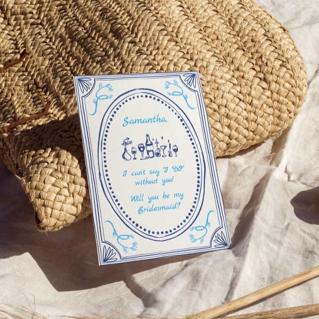 Convites Proposta de Dama de Honra Divertida e Manuscrita (Criador carregado)