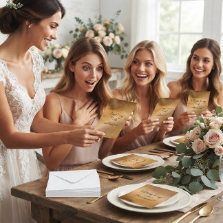 Convites Proposta de Dama de Honra em Rose Gold com Coração