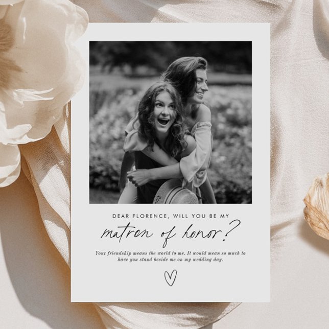 Convites Proposta de Dama de Honra Escrita à Mão (Zazzle Be My Matron of Honor Handwritten Proposal Invitation)