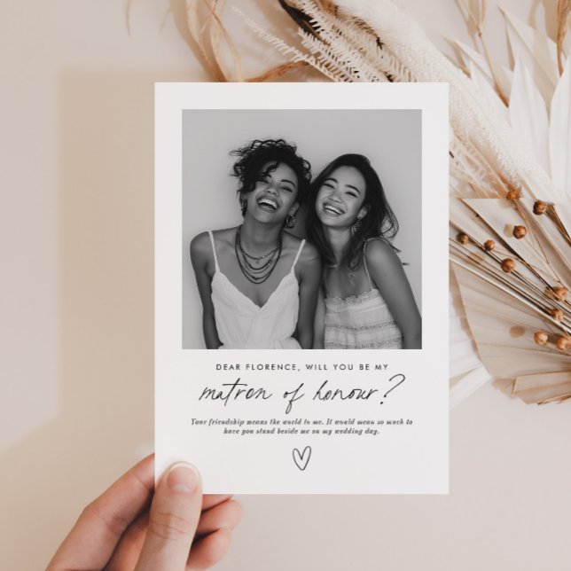 Convites Proposta de Dama de Honra Escrita à Mão (Zazzle Be My Matron of Honour Handwritten Proposal Invitation)