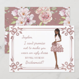Convites Proposta de Dama de Honra Personalizada Glam Girl
