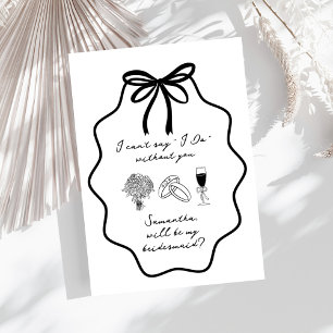 Convites Proposta de Damas de Honra Floral com Laço Desenha