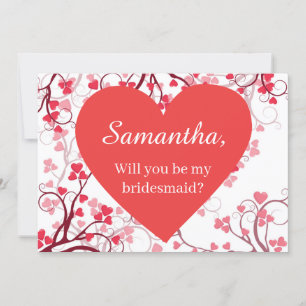 Convites Proposta de damas de honra Pretty Hearts