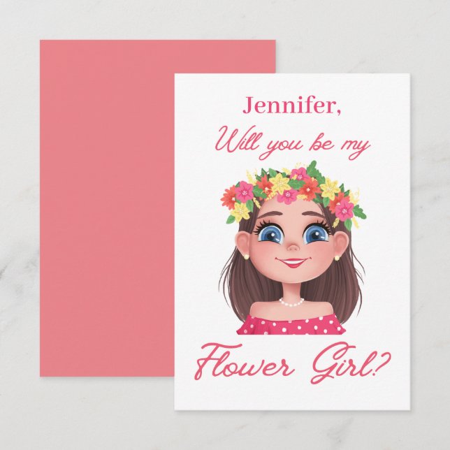 Convites proposta de florista rosa (Frente/Verso)