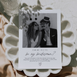 Convites Proposta de Foto Manuscrita 'Seja Meu Bridesman'