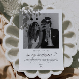 Convites Proposta de Foto Manuscrita 'Seja Meu Bridesman'