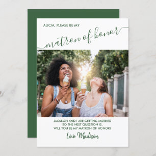 Convites Proposta de Fotografia de Honra Verde e Branca