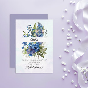 Convites Proposta de Madrinha de casamento Azul-Violeta Boê
