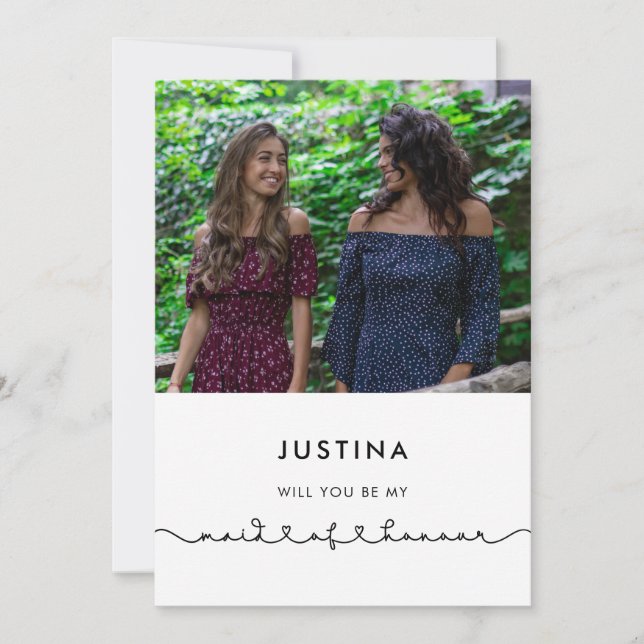 Convites Proposta de Madrinha de casamento cardíaca de liga (Frente)