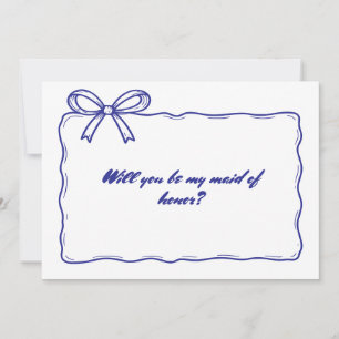 Convites Proposta de Madrinha de casamento da Faixa Azul Wh