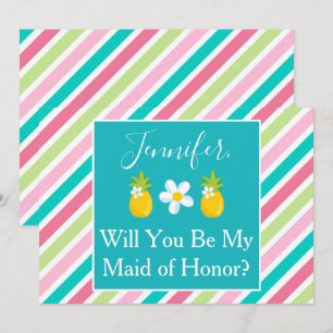 Convites Proposta de Madrinha de casamento de ananás bonito