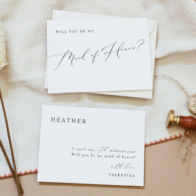 Convites Proposta de Madrinha de casamento de Script Tempor (Criador carregado)