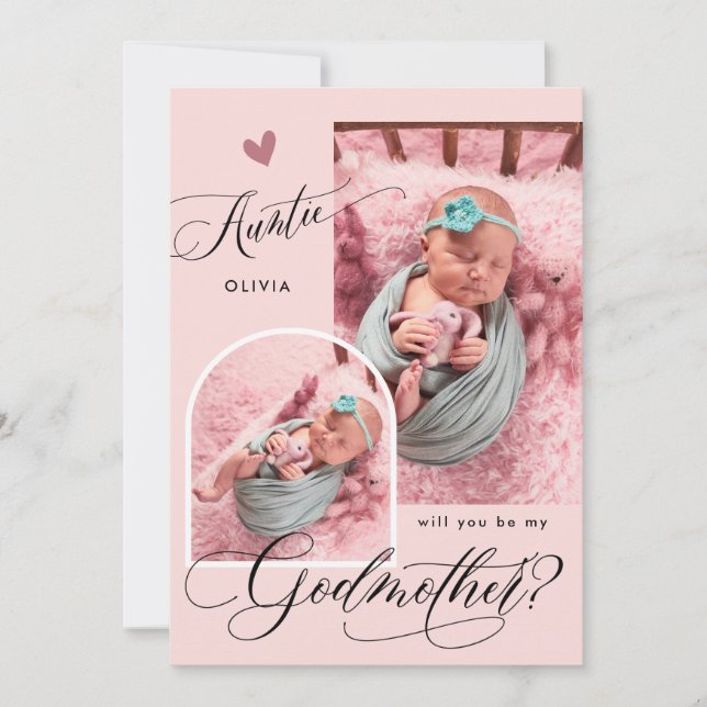 Convites Proposta de Madrinha Fotográfica Moderna (Frente)