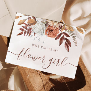 Convites Proposta de Menina de Flores de Folhagem de Outono