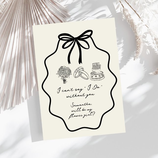 Convites Proposta de Menina de Flores Floral com Laço Desen (Criador carregado)