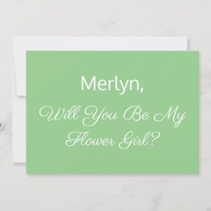 Convites Proposta de Menina Flor Casamento Mínimo Verde