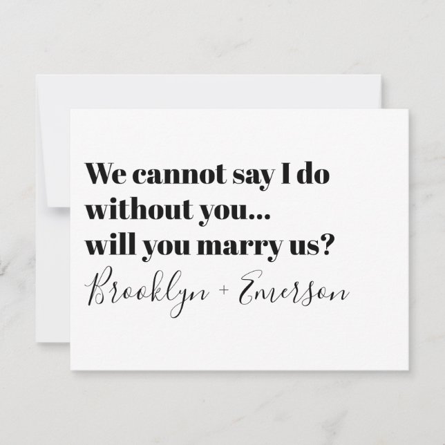 Convites Proposta de Oficiante de Tipografia Nos Case (Frente)