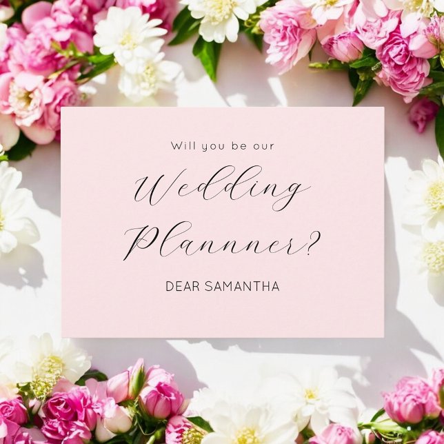 Convites Proposta de Organizador de Casamento Rosa  (Criador carregado)
