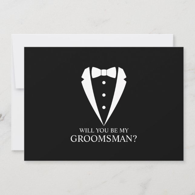 Convites Proposta de Padrinho de casamento de Terno Tuxedo  (Frente)