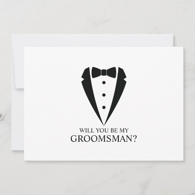 Convites Proposta de Padrinho de casamento de Terno Tuxedo  (Frente)