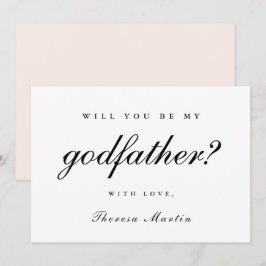 Convites Proposta de Padrinho Simples e Elegante Rosa