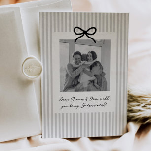 Convites Proposta de Padrinhos Listras Cinzentas