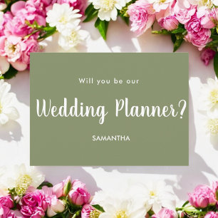 Convites Proposta de Planejador de Casamento Verde Sage