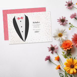 Convites Proposta de Tuxedo Usher Confetti
