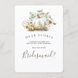 Convites Proposta Dourada de Bridesmaid do Casamento outono
