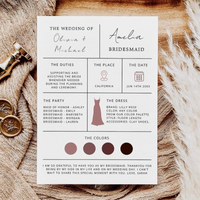 Convites Proposta e Madrinha de casamento da Bridesmaid (Bridesmaid Proposal & Maid of Honor Card)