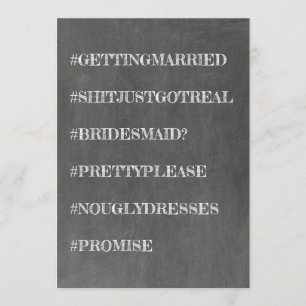 Convites Proposta engraçada da dama de honra/madrinha de