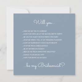 Convites Proposta Engraçada de Bridesmaid do Script Azul Du